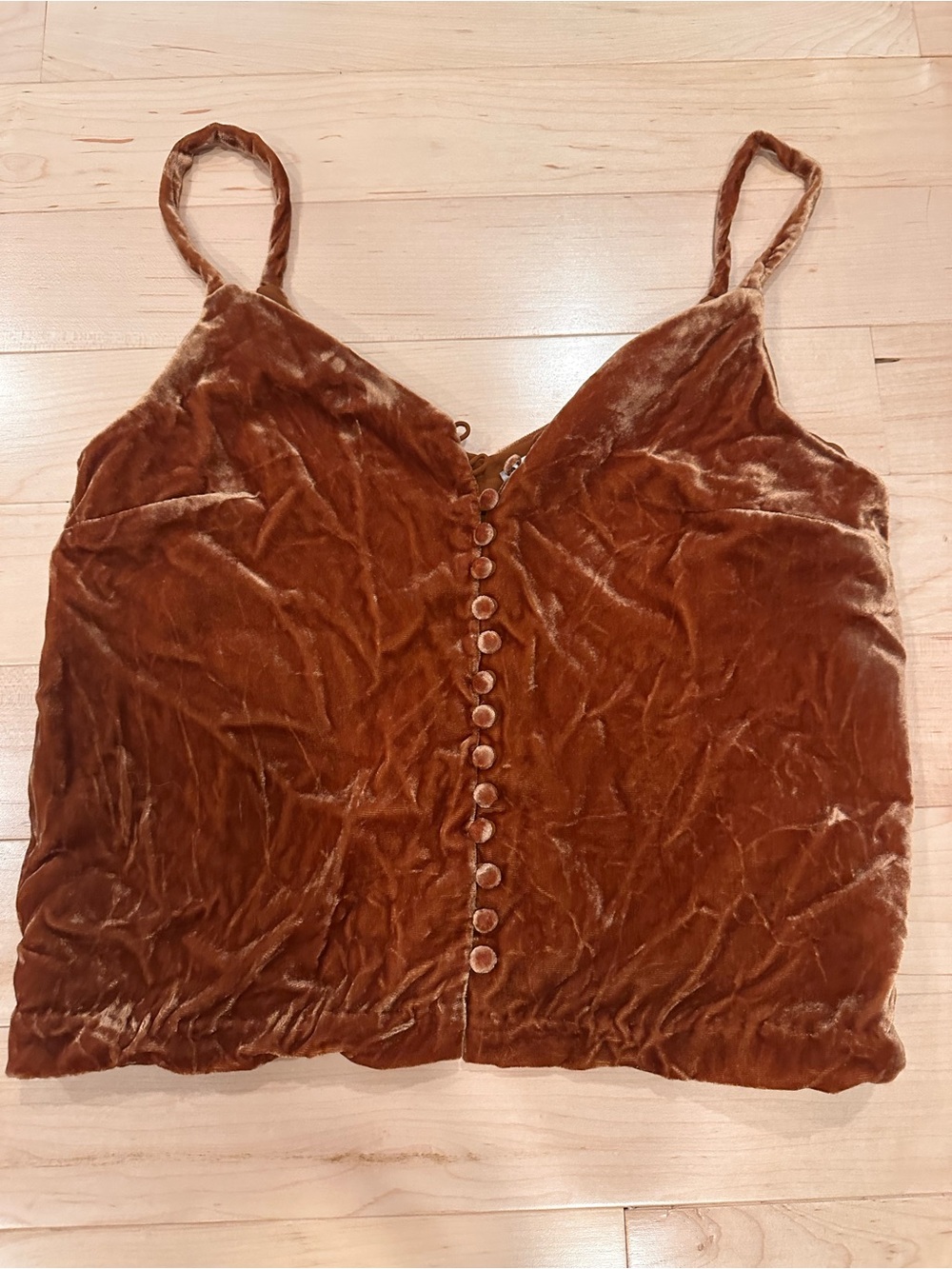 Madewell Velvet Button-Front Cami Tank Top